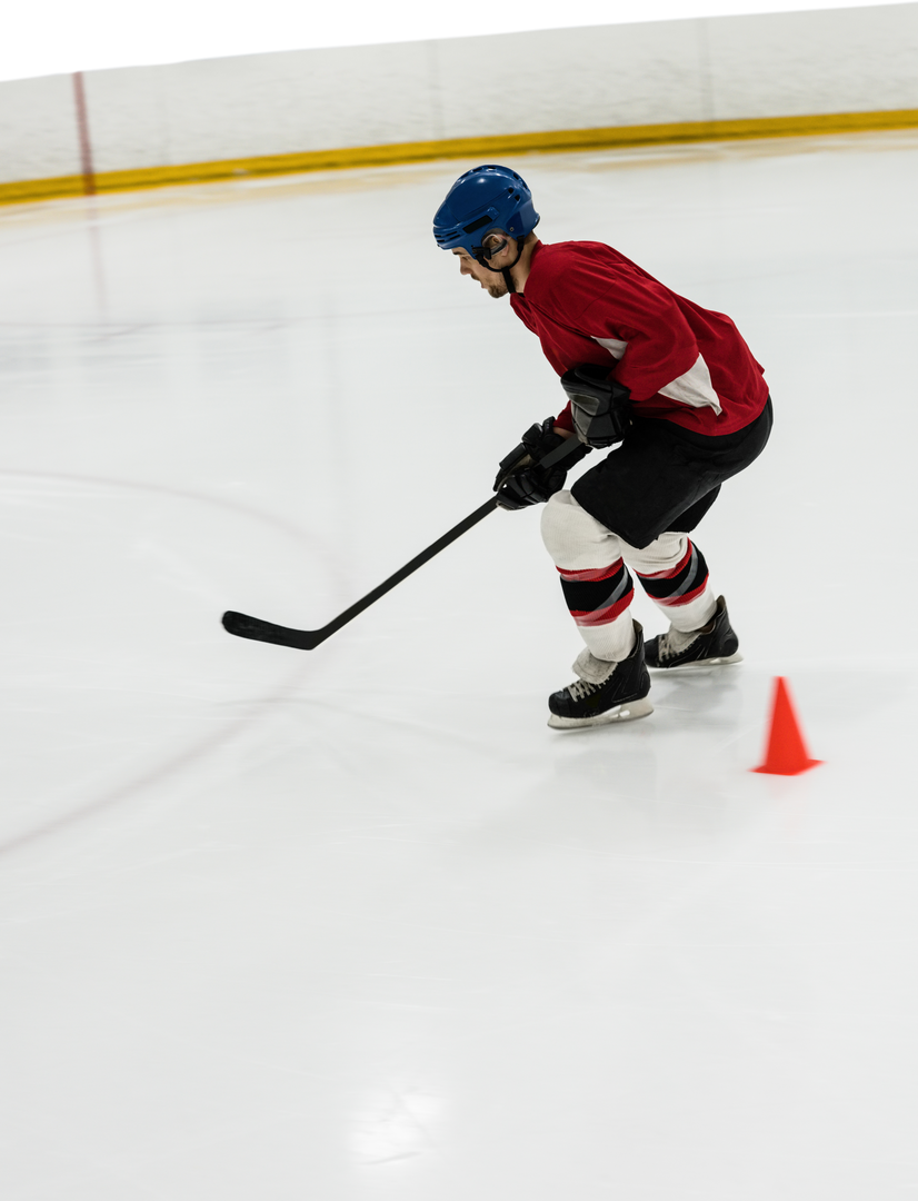 Ice Hockey Player Skating with Hockey Stick in Training - Download Free Stock Images Pikwizard.com