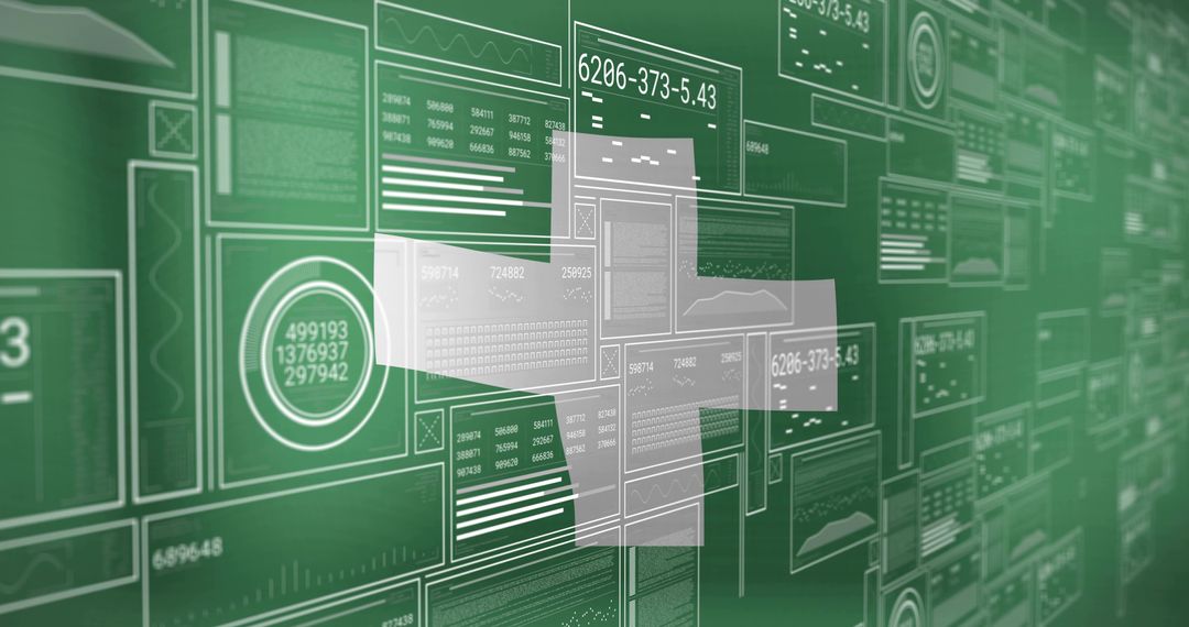 Futuristic Data Interface with Digital Display Elements