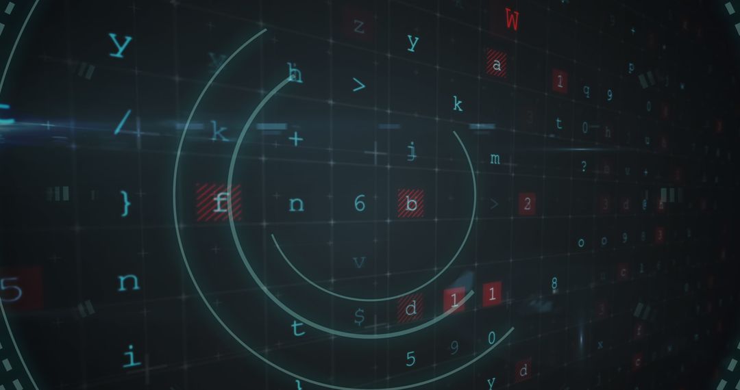 Futuristic Digital Code and Symbols on Virtual Screen