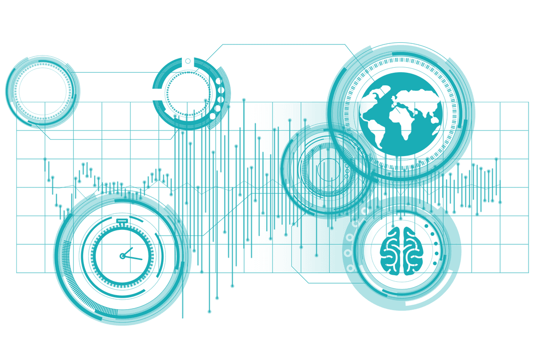 Transparent Digital Data Interface Background Illustration