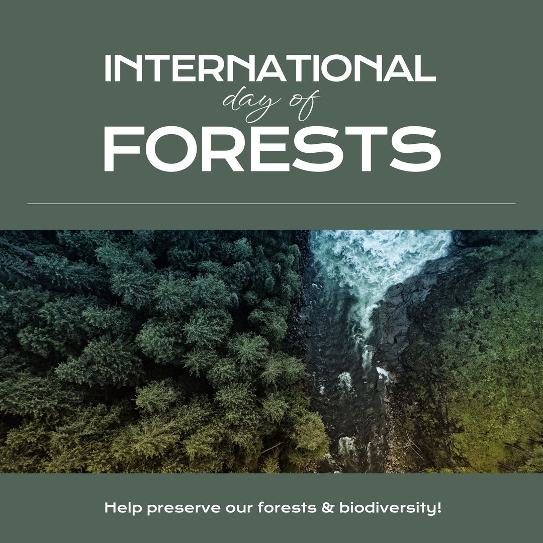 International Day of Forests Celebration with Scenic Forest and River - Download Free Stock Templates Pikwizard.com