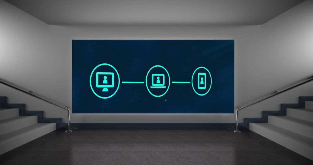 Digital Network Interface Presentation in Modern Office Space