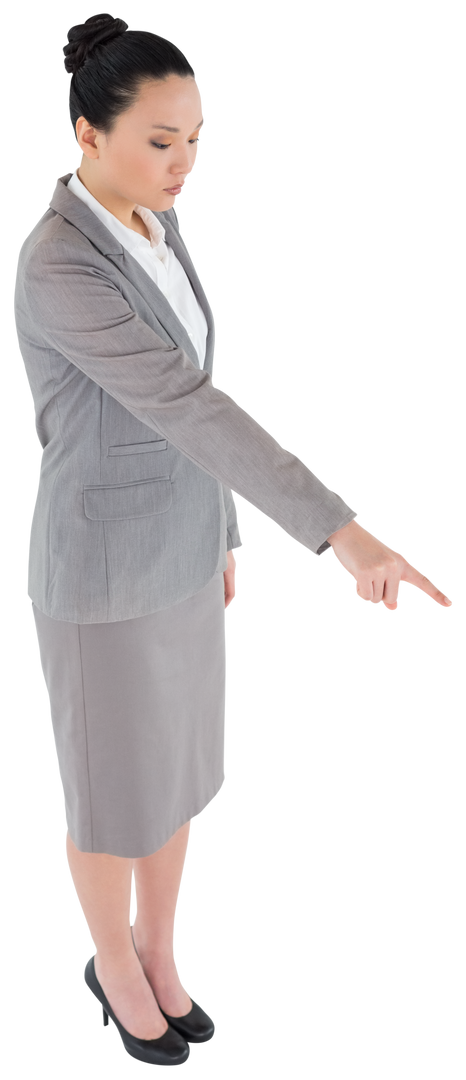 Transparent Asian Businesswoman Pointing Finger in Formal Suit - Download Free Stock Images Pikwizard.com