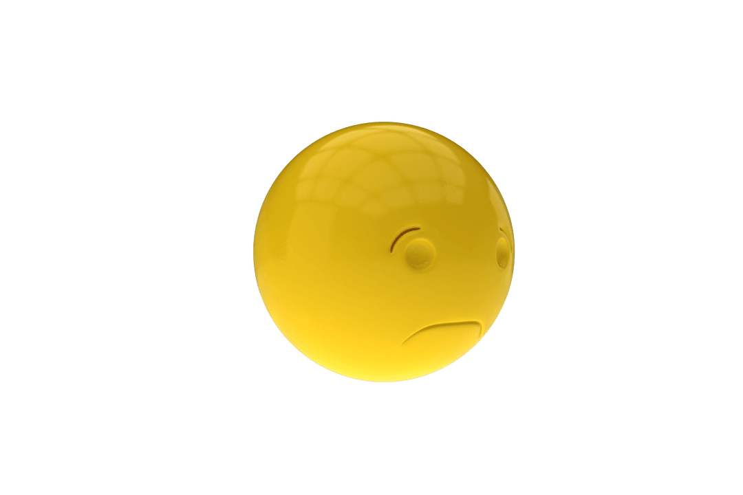 Transparent Tensed Emoticon in 3D Rendering