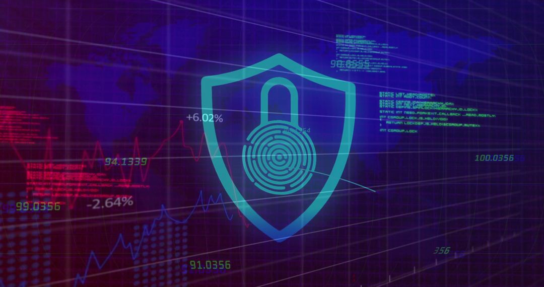 Cybersecurity Digital Overlay Fingerprint and Shield Protection