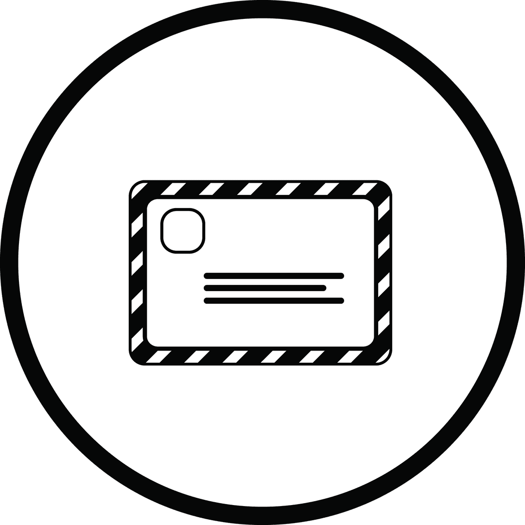 Transparent Airmail Letter Icon Vector on White Circle