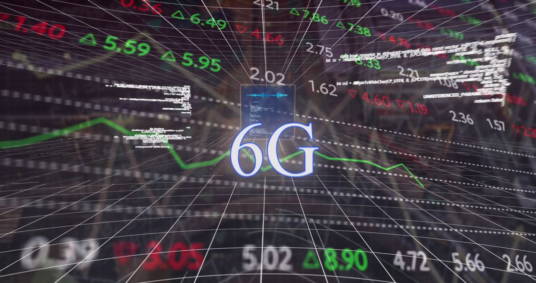Futuristic 6G Network Concept with Digital Graph Overlay