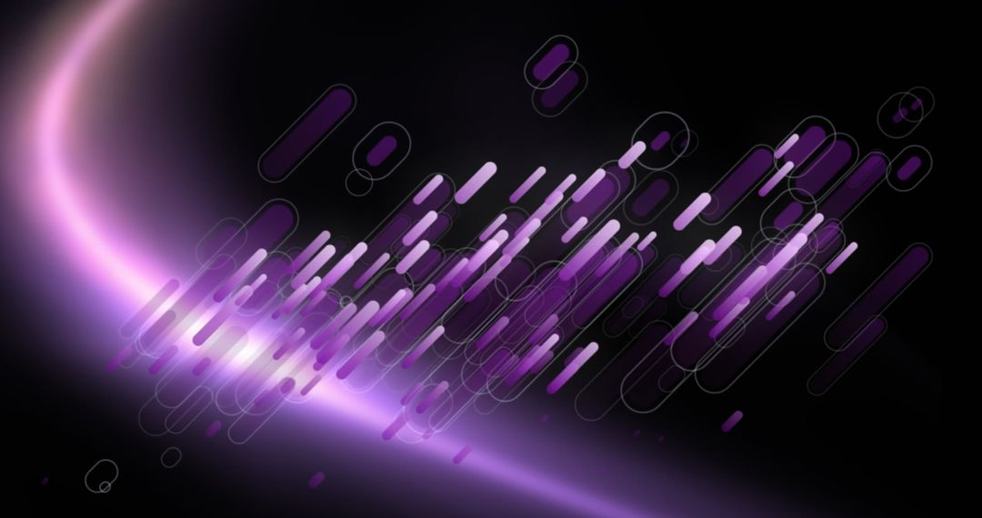 Modern Geometric Neon Overlay Art with Purple Elements