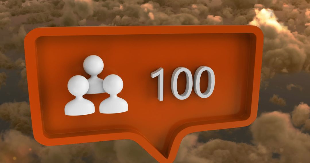 Social Media Follower Milestone Over Scenic Clouds