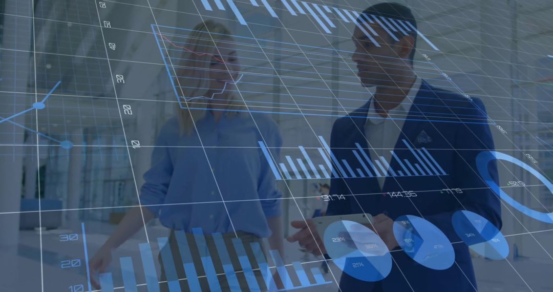 Global Business People Analyzing Financial Data Projections