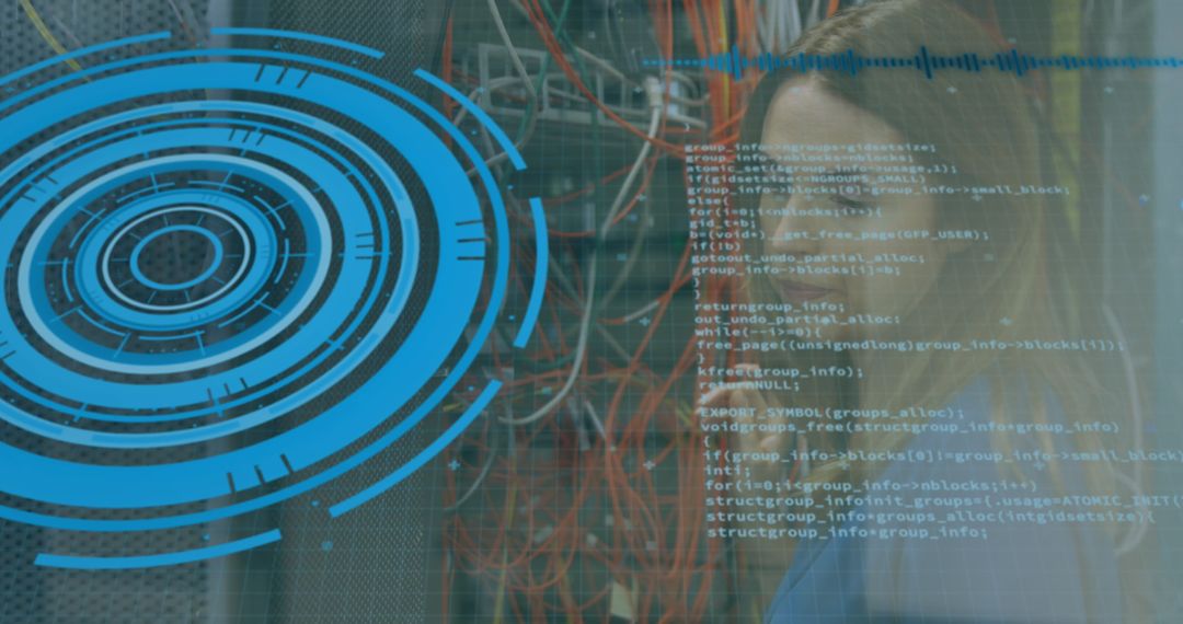 Digital Data Processing and Futuristic Interface Concept