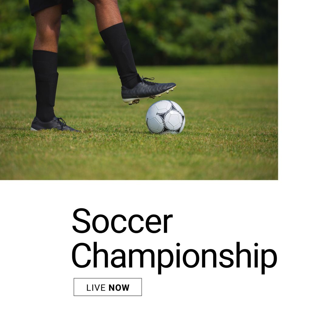 Soccer Championship Livestream Promotion with Player on Field