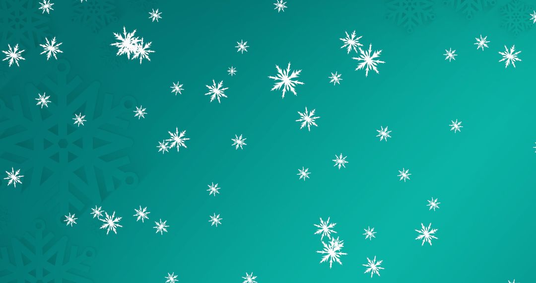 Festive Snowflakes on Emerald Green Backdrop