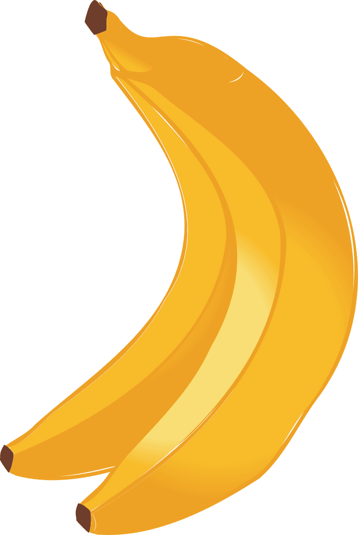 Fresh Yellow Bananas Illustration with Transparent Background