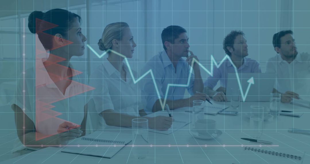 Professionals Analyzing Data Chart in Conference Room Discussion