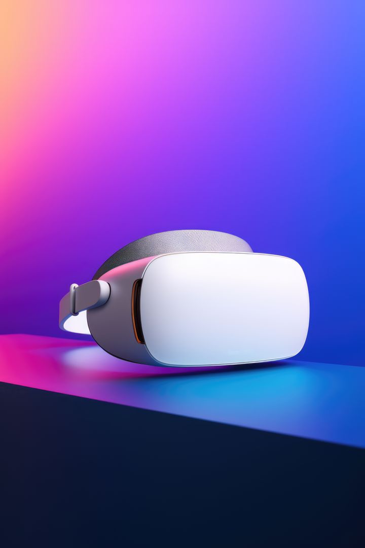 Modern VR Headset Against Vibrant Gradient Backdrop - Free Images, Stock Photos and Pictures on Pikwizard.com