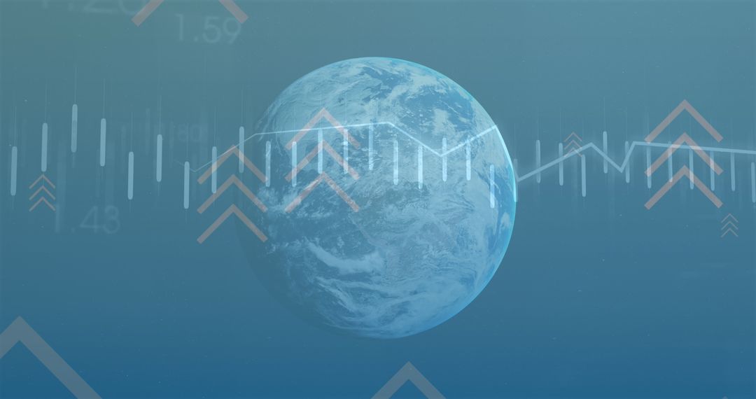 Global Finance Concept with Data Graphics Over Earth