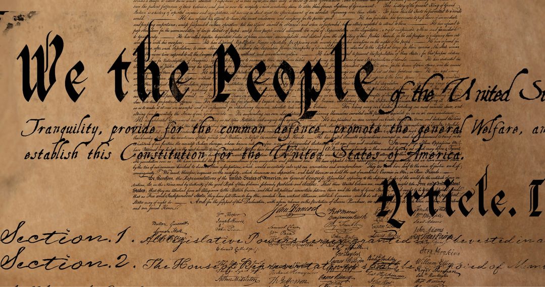 Digital Animation of US Constitution on Brown Background - Free Images, Stock Photos and Pictures on Pikwizard.com