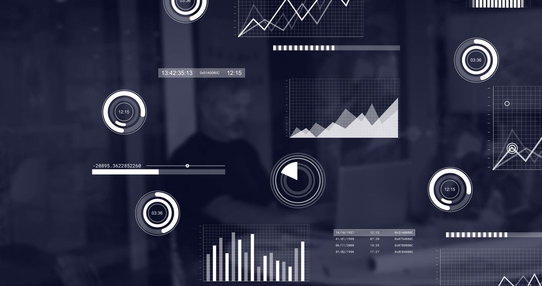 Digital Data Analytics Interface in Concept Office Space - Free Images, Stock Photos and Pictures on Pikwizard.com