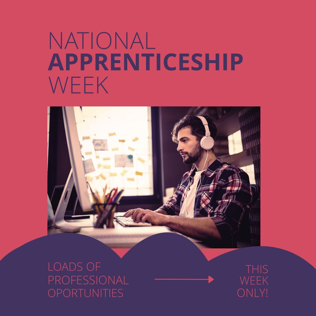 National Apprenticeship Week Campaign with Businessman in Office - Download Free Stock Templates Pikwizard.com