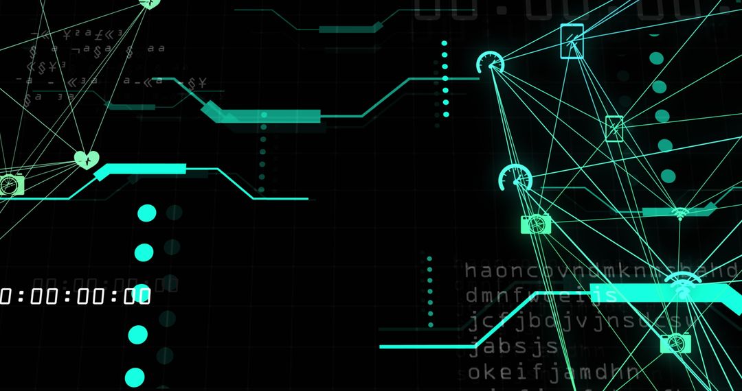 Futuristic Network Connections and Data Processing Concept