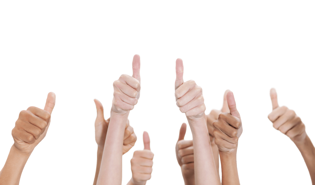 Diverse Thumbs Up Gesture on Transparent Background
