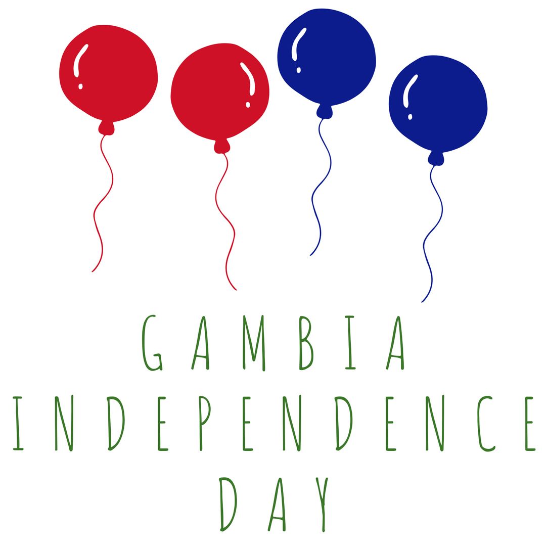 Gambia Independence Day Celebration with Colorful Balloons
