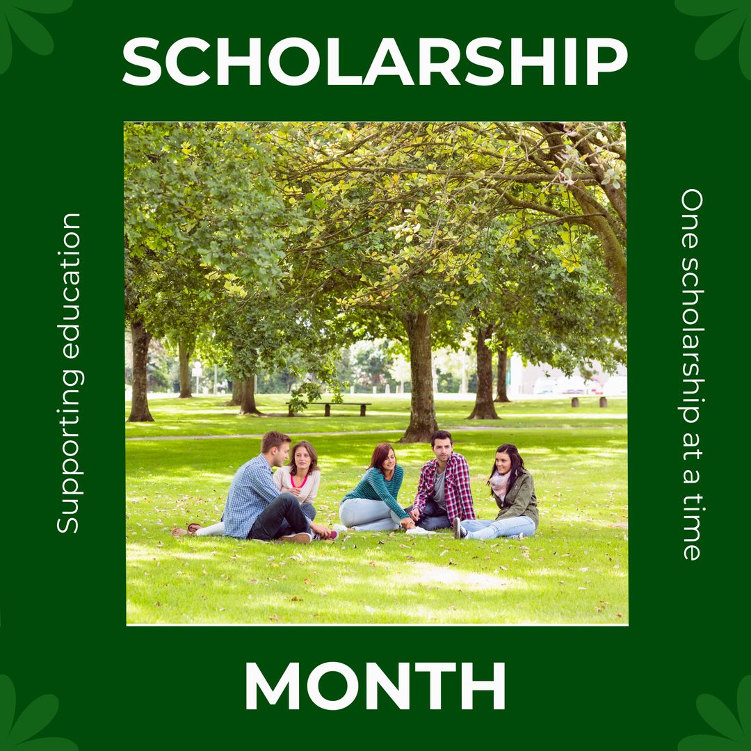 Friends Sitting Together Emphasizing Scholarship Opportunity