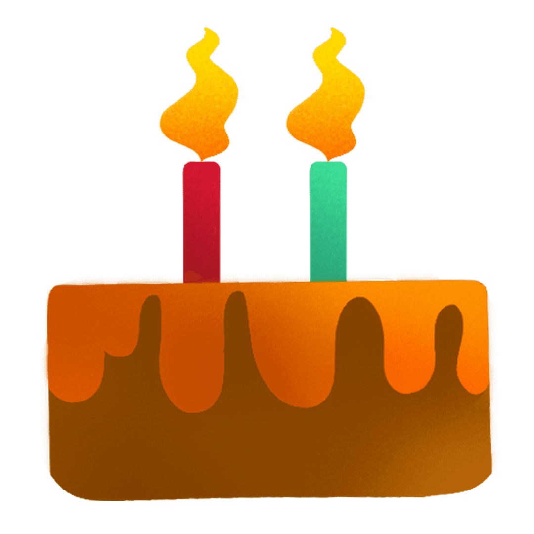 Minimalist Birthday Cake with Dual Candles and Orange Dripping Icing