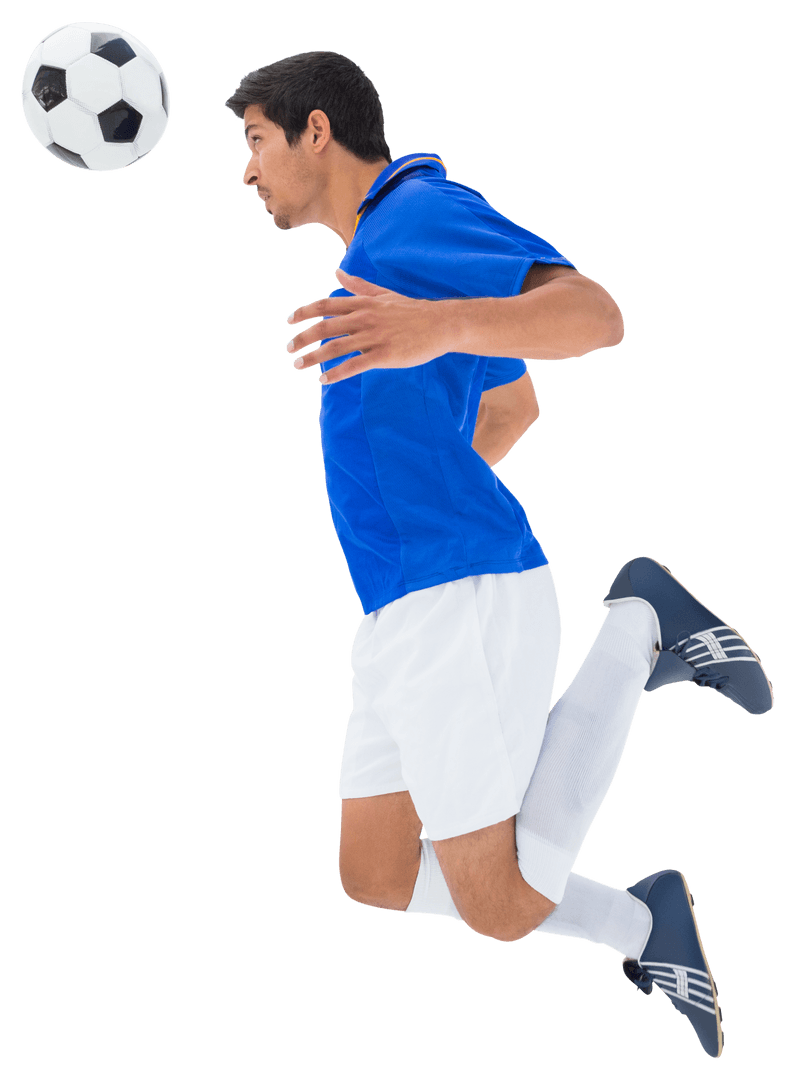 Transparent Soccer Player Jumping for Header