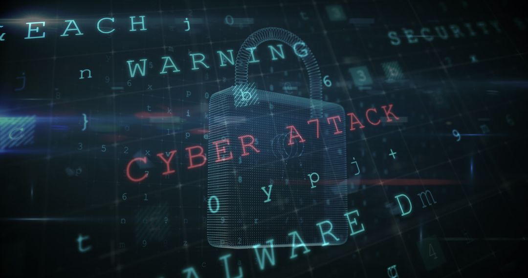 Cyber Security Threat with Lock and Malware Data Visualization