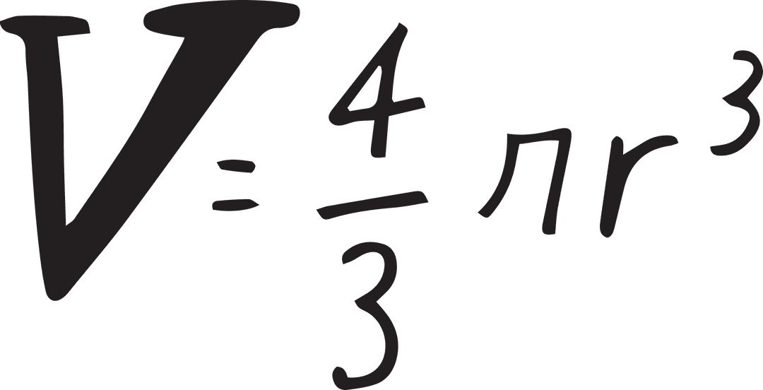Transparent Formula for Sphere Volume with Greek Letter and Exponent
