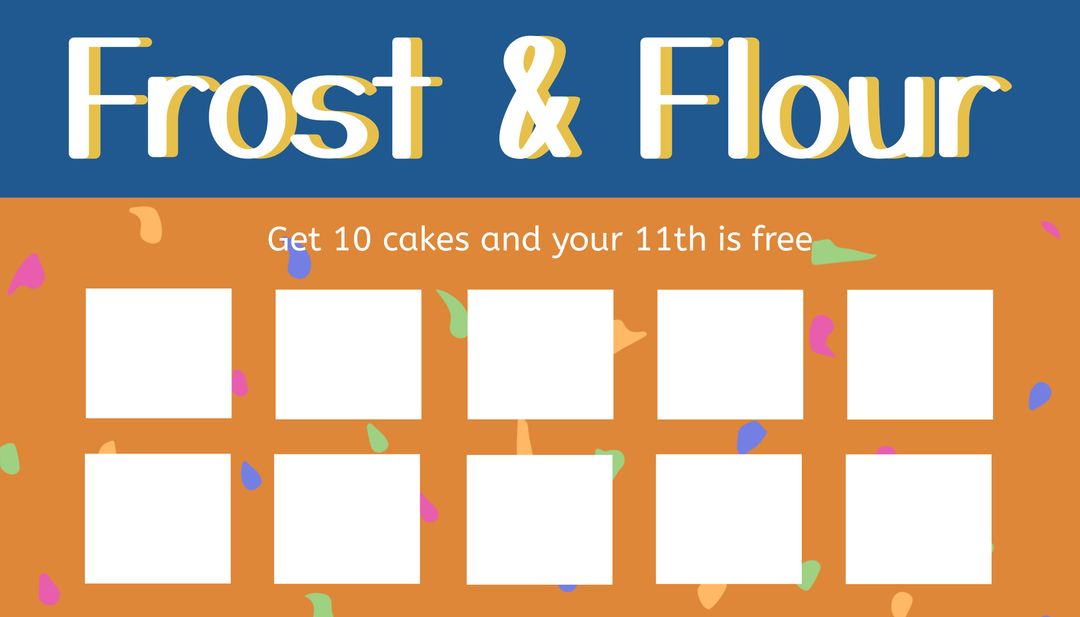Bakery Loyalty Card with Colorful Confetti Design - Download Free Stock Templates Pikwizard.com