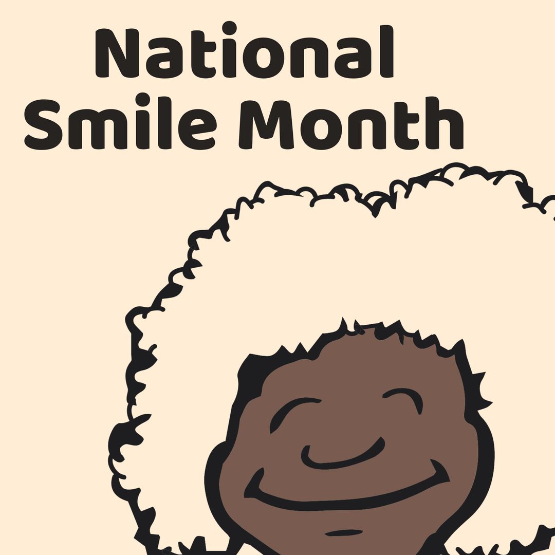 National Smile Month Illustration with Happy Person