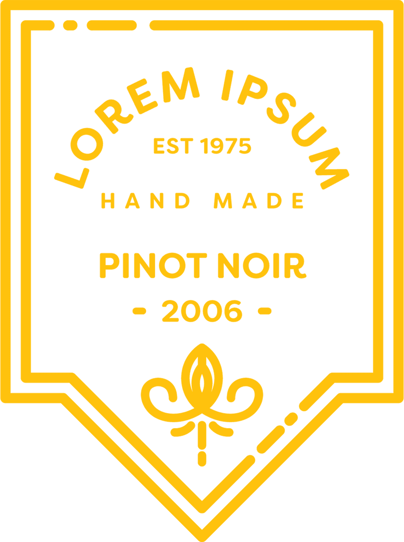 Yellow Badge with Lorem Ipsum Text on Transparent Background