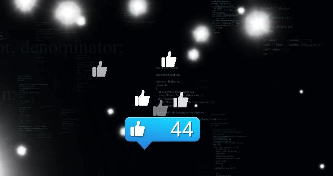 Network Connectivity with Thumbs Up Icons and Floating Numbers Concept