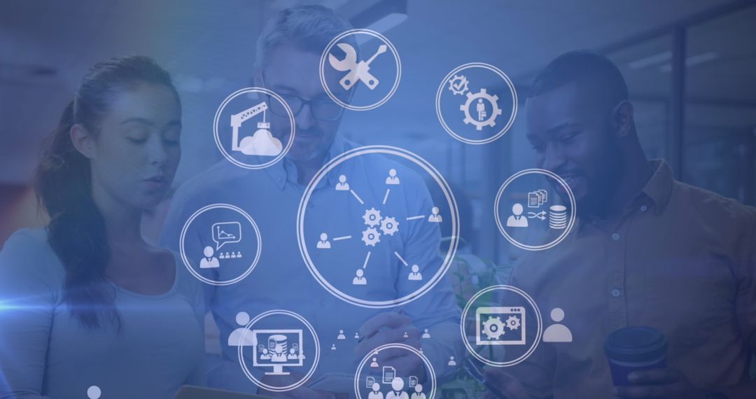 Diverse Team with Digital Network Interface Concepts