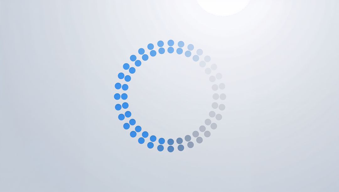 Rotating Blue-to-Gray Dotted Loading Ring on Minimal Light Canvas