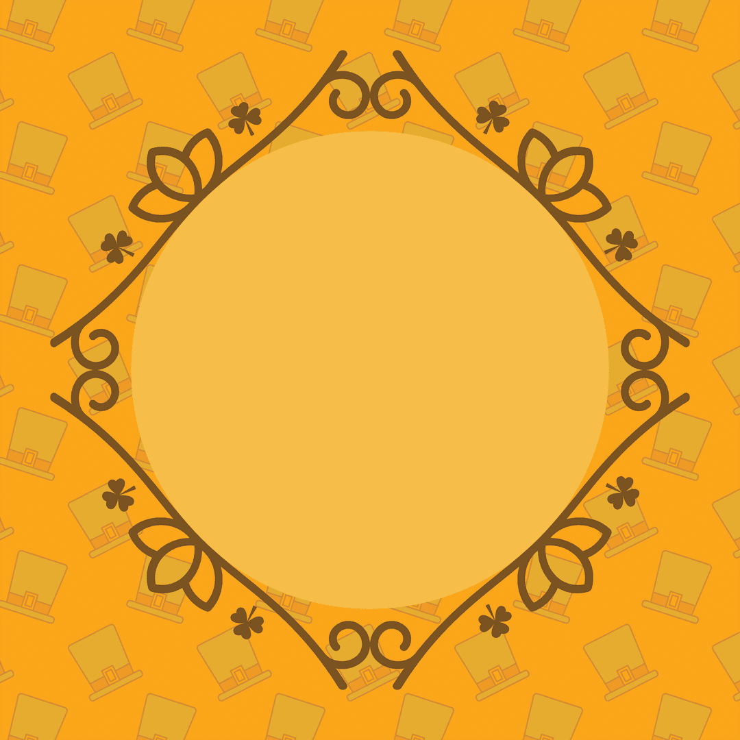 Ornate Yellow Card with Floral Element on Transparent Background