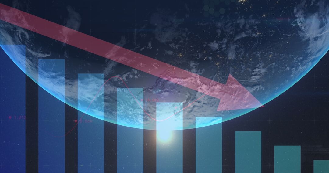 Global Economic Downtrend with Graph and Earth View