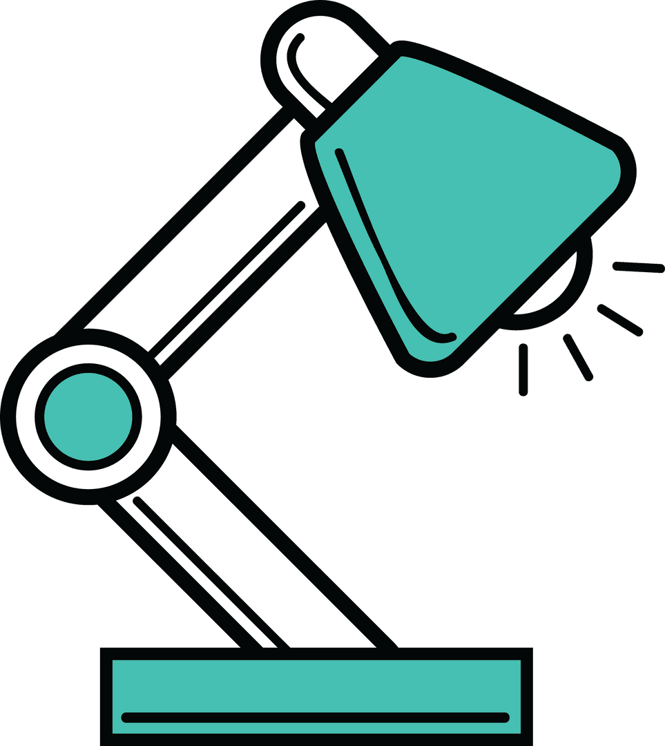 Minimalistic Blue and White Lamp Illustration on Transparent Background