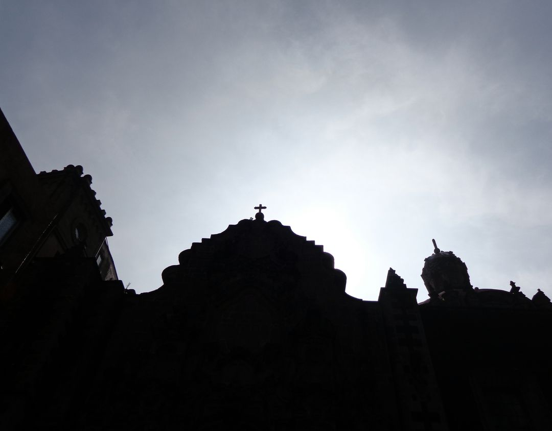 Silhouette of Historical Church Against Cloudy Sky - Free Images, Stock Photos and Pictures on Pikwizard.com