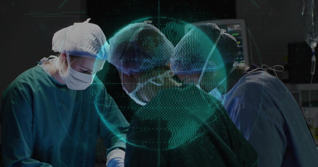 Surgeons Operating in OR with Holographic Globe Overlay for Global Health Innovation