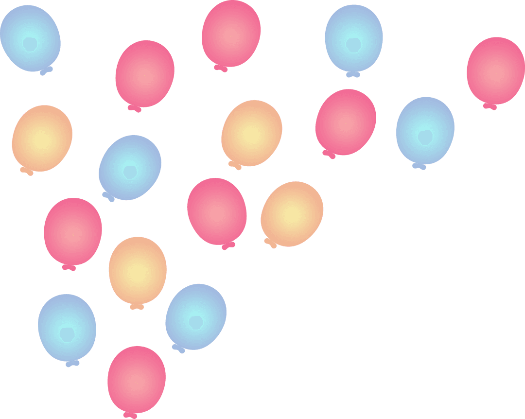 Colorful Transparent Balloons Arrangement Celebratory Design Element