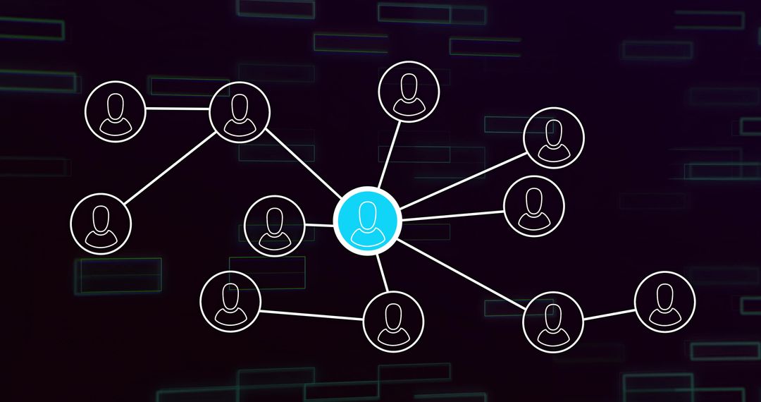 Futuristic User Network with Neon Data Visualization