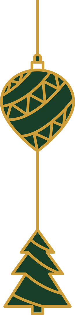 Transparent Modern Christmas Ornament Design Teardrop and Tree