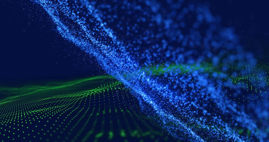 Dynamic Motion of Digital Blue Waves on Abstract Background