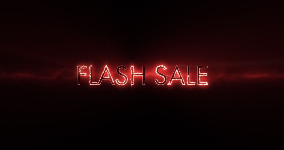 Neon Flash Sale Sign in Red on Black Background