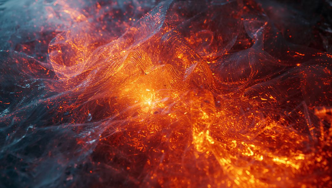 Vibrant Energetic Abstraction with Fluid Luminous Forms