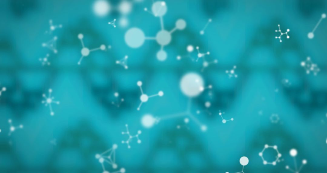 Abstract Molecule Structure on Blue Background for Scientific Concept
